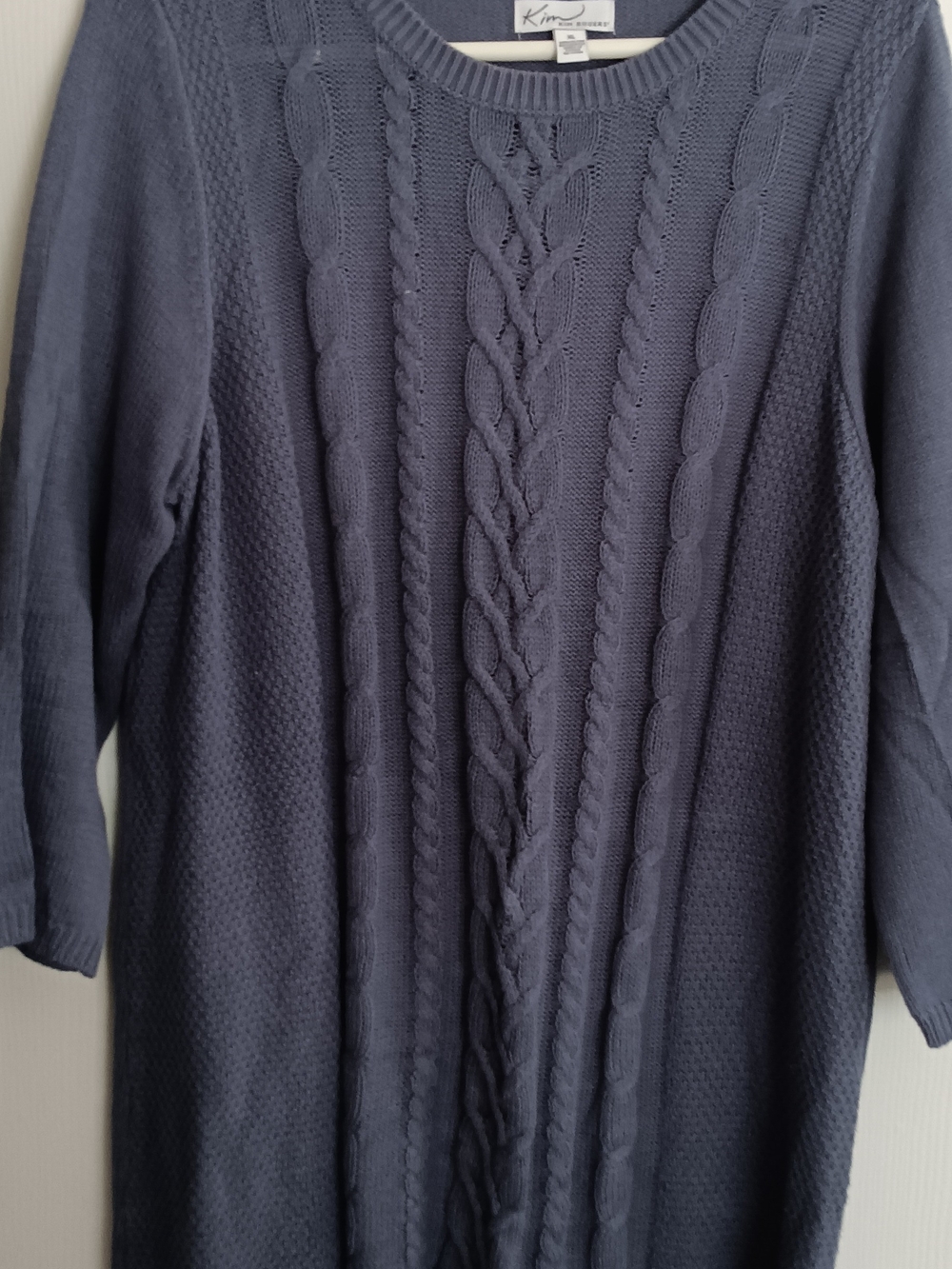 Kim Rogers Navy Cable Knit Sweater